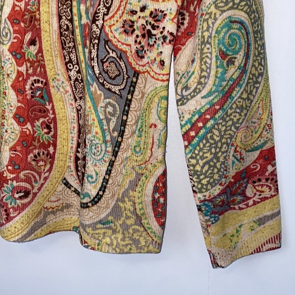 Madison Cashmere paisley print lightweight 100% cashmere sweater size S - Picture 7 of 8